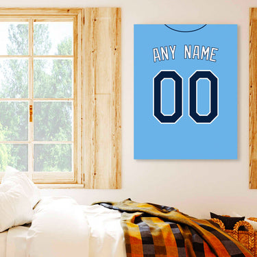 Tampa Bay Jersey Custom Canvas Print Wall Art for Boy Girl Men Women Baseball Personalized Canvas Art